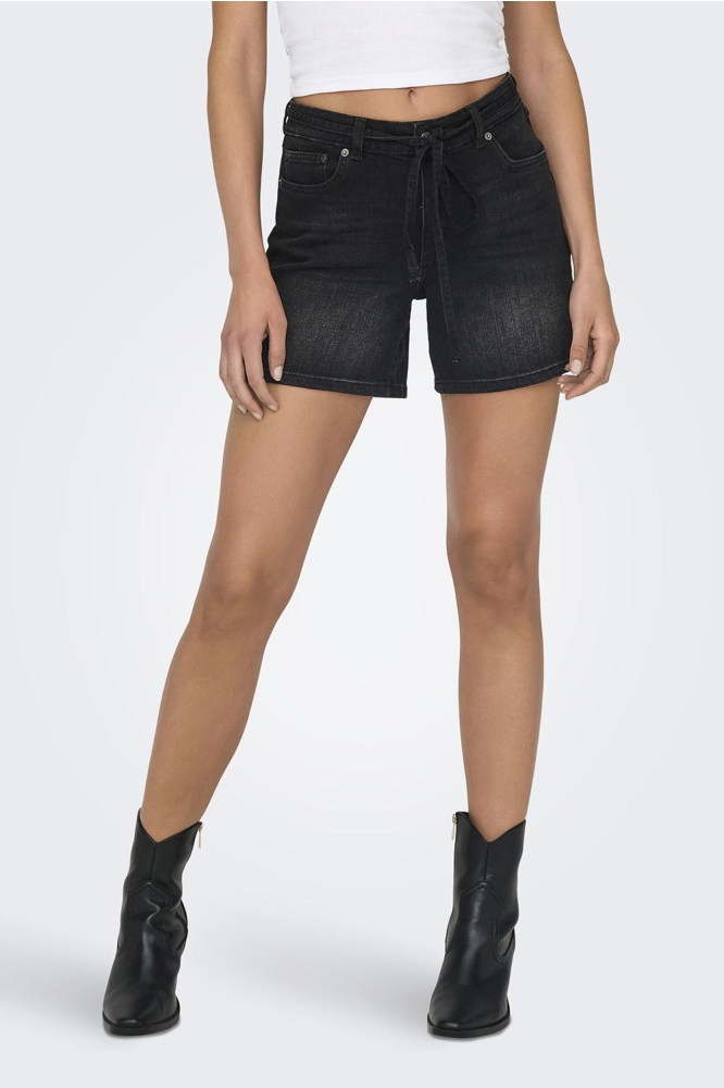 ONLGIANNA MW BELTED SHORTS AZG DNM 15340706 WASHED BLACK